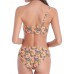 SWIMMART Padded Floral Printing One-shoulder Half Cup Bikini Sets（random）