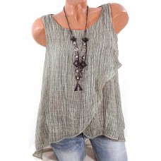 Women Sleeveless Chiffon Patchwork Tank Tops