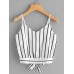 Sexy Women Stripe Spaghetti Strap Mini Tops