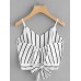 Sexy Women Stripe Spaghetti Strap Mini Tops