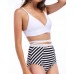 Wire Free Padded Plunge High Waist Bikini Set Women Beach Bathing Suit