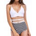 Wire Free Padded Plunge High Waist Bikini Set Women Beach Bathing Suit