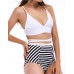 Wire Free Padded Plunge High Waist Bikini Set Women Beach Bathing Suit