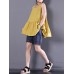 S-5XL Women Sleeveless O-neck Solid Color Pleated Tank Tops