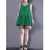 S-5XL Women Sleeveless O-neck Solid Color Pleated Tank Tops