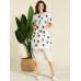 Vintage Women Polka Dot Short Sleeve Irregular Shirt Dress