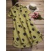 Vintage Women Polka Dot Short Sleeve Irregular Shirt Dress