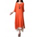 Women Vintage Half Sleeve False Two Pieces Split Maxi Dress