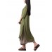 Women Vintage Half Sleeve False Two Pieces Split Maxi Dress