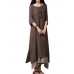 Women Vintage Half Sleeve False Two Pieces Split Maxi Dress