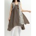 Vintage Women Lace Patchwork Sleeveless Dress