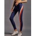 Women Rainbow Stripe High Elastic Waist Running Leggings