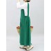 Vintage Women Sleeveless Strap Linen Cotton Pinafore Japanese Dress