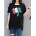 Women Cotton Loose Irregular Hem T-Shirts