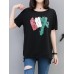 Women Cotton Loose Irregular Hem T-Shirts