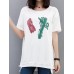 Women Cotton Loose Irregular Hem T-Shirts