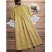 M-5XL Vintage Floral Embroidery Pockets Irregular Dress for Women