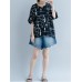 Casual Women Cotton Loose Print Short Sleeve O-Neck T-Shirts