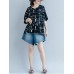 Casual Women Cotton Loose Print Short Sleeve O-Neck T-Shirts