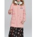 Women Thicken Pockets Drawstring Waist Fur Hooded Coats