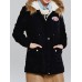 Women Thicken Pockets Drawstring Waist Fur Hooded Coats