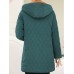 Women Embroidery Warm Thicken Fleece Hooded Coats