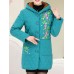 Women Embroidery Warm Thicken Fleece Hooded Coats