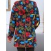 Women Fluff Thick Floral Print Pocket Hooded Coats（random shipping）