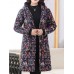 Vintage Women Floral Print Pocket Button Hooded Coats（random shipping）