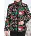 Women Long Sleeve Zipper Printing Corduroy Coats（random shipping）