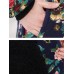 Vintage Women Floral Print Thicken Hooded Buttons Coats