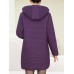 Women Pure Color Fleece Thicken Hooded Long Sleeve Coats