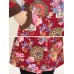 Autumn Winter Floral Print Buttons Thicken Hooded Coats（random shipping）