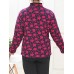 Women Floral Print Buttons Stand Collar Winter Coats（random shipping）