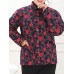 Women Floral Print Buttons Stand Collar Winter Coats（random shipping）