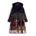 S-5XL Ethnic Print Frog Button Folk Style Irregular Hooded Coats