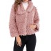 Women Pure Color Lapel Warm Thicken Short Coats