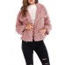 Women Pure Color Lapel Warm Thicken Short Coats