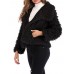 Women Pure Color Lapel Warm Thicken Short Coats