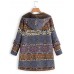 M-5XL Floral Print Fleece Thicken Hooded Long Sleeve Vintage Coats