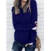 Women Pure Color Buttons Long Sleeve Basis T-shirts