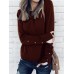 Women Pure Color Buttons Long Sleeve Basis T-shirts