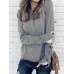 Women Pure Color Buttons Long Sleeve Basis T-shirts