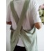 Vintage Women Back Cross Solid Color Pockets Cotton Dress