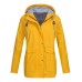 Casual Women Pure Color Outdoor Zipper Button Jacket with Big Pockets