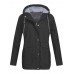 Casual Women Pure Color Outdoor Zipper Button Jacket with Big Pockets