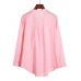 S-5XL Casual Women Cotton Solid Color Long Sleeve Blouse