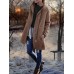 Women Pure Color Zipper Pockets Long Sleeve Fleece Thicken Coats