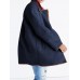 Women Pure Color Zipper Pockets Long Sleeve Fleece Thicken Coats