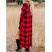 Casual Women Autumn Loose Plaid Long Sleeve Long Cardigans